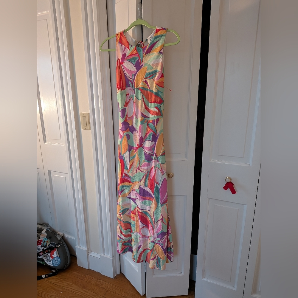 Gilli Multicolor Tropical Leaf Maxi Dress